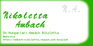 nikoletta ambach business card